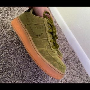 Dark green Nike Air Force Ones